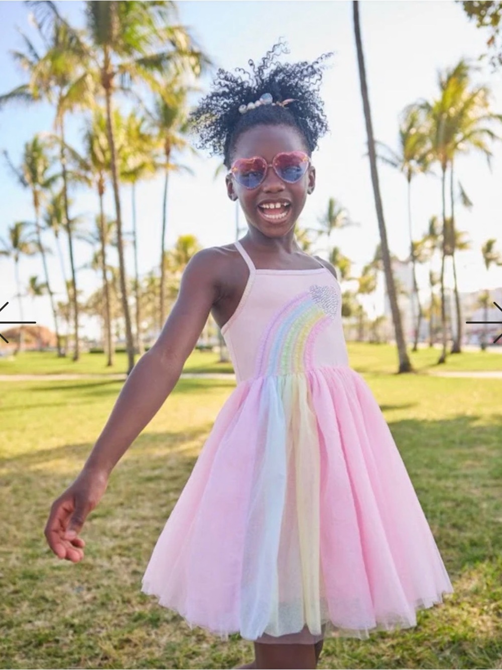 Lola + The Boys Heart Rainbow Tulle Dress